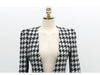 Korean OL temperament Slim stitching Houndstooth suit woolen jacket package hip skirt suit female BSQ07