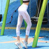 Hot New! Sexy Mesh Patchwork Short Leggings Women Fitness Capri Pants Dry Quick Breathable Sportes Legging Elastic Slim Jeggings