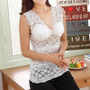 Hot New Slim Lace Tank Women Sexy Perspective Vest Bralette Bustier Nylon V Collar High Quailty Sleeveless Garment
