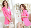 Hot Notched single Button Long Women Blazers 2022 Spring Autumn long sleeve Jackets and coats slim solid suits female outerwear