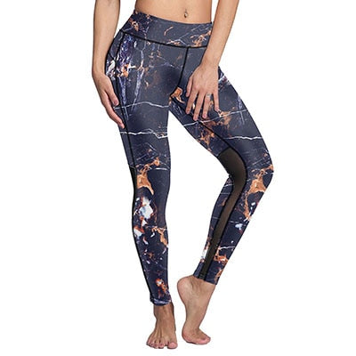 Hot Print Leggings Women Sexy Mesh Splicing Legging Plus Size Summer New 4 Styles Dry Quick Wicking Force Exercise Slim Pants
