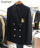 Suit Jacket for Women Spring and Autumn High Street Embroidery Double Breasted Small Suit Jacket for Ladies
