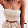 Hot Sale Summer Fashion 2022 New Arrival Sexy Sleeveless Backless Nude Black White Red Bodycon High Street Women Tops Crop Camis