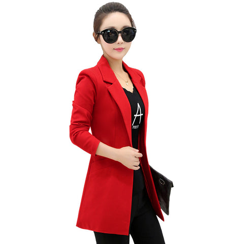 Women Blazers And Jackets Spring Autumn Casual Office Women Suits Slim Solid Female Jacket Women Basic Coat M-3XL