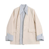 Women Suit Office Lady Imitating Two-Piece Blazers shirt Coats Stitching Streetwear Casual Loose Outerwear Jacket Tops