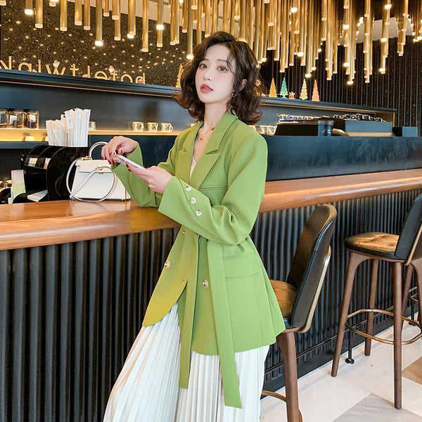 Women's Trendy Blazer Suit 2023 Spring Autumn Double Breasted Jacket Coat Elegant Ladies Blazer Outwear
