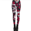Hot Sell Skull Leggings Women's Skull&flower Black Leggings Digital Print Trousers 7 color skull Woman Stretch Pants Plus Size