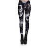 Hot Sell Skull Leggings Women's Skull&flower Black Leggings Digital Print Trousers 7 color skull Woman Stretch Pants Plus Size
