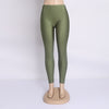 Hot Selling 2022 Plus Size Fluorescent Color Women Leggings Elastic Leggings Multicolor Shiny Glossy Leggings Trousers Women