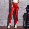 Hot Selling 2022 Women Solid Color Fluorescent Shiny Pant Leggings Large Size Spandex Shinny Elasticity Casual Trousers For Girl