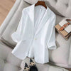 Selling Blazers Spring Summer Women's Jacket 2023 Chic OL Slim Blazer Femme Elegant Single Button Blue Black Office Suit