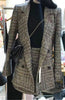 Selling 2022 lattice stripes long suit jacket half skirt suit ladies casual suit + skirt two piece set   (B482)