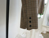 Selling 2022 Retro lattice stripes long suit jacket half skirt suit ladies  casual suit + skirt two piece set  A