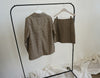 Selling 2022 Retro lattice stripes long suit jacket half skirt suit ladies  casual suit + skirt two piece set  A