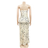 Sexy Print V Neck Maxi Dress Women Spaghetti Strap Sleeveless Backless Side Split Long Dresses 2201 Summer Lady Vestido