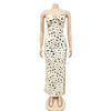 Sexy Print V Neck Maxi Dress Women Spaghetti Strap Sleeveless Backless Side Split Long Dresses 2201 Summer Lady Vestido