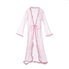 Hot Sexy Women's Long Sleeve Lace See Through Solid V Neck Long Dress Sexy Robe Sheer Night Set