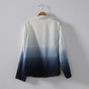 Sexy Womens Blouse Chiffon Long Sleeve Solid Summer Ladies Top Shirt Gradient Ramp Ombre Loose Casual Shirts Tops
