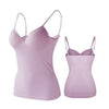 Hot Sold Fashion Women Camisole With Built In Shelf Bra Adjustable Spaghetti Strap Vest White Soft Tank Casual Top Nude Lady