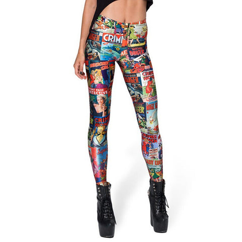 Hot Square Cartoon Funny Legins Trousers Female Leggings Sexy Leggins Modern Capris Woman Peculiar Printed Pantalones Mujer K137