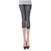Hot Summer Spring Women Casual Seamless Imitation Cowboy Printed Leggings Stretch Skinny Cropped To the Calf Leggings Half Pants