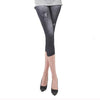 Hot Summer Spring Women Casual Seamless Imitation Cowboy Printed Leggings Stretch Skinny Cropped To the Calf Leggings Half Pants