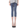 Hot Summer Spring Women Casual Seamless Imitation Cowboy Printed Leggings Stretch Skinny Cropped To the Calf Leggings Half Pants
