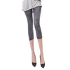 Hot Summer Spring Women Casual Seamless Imitation Cowboy Printed Leggings Stretch Skinny Cropped To the Calf Leggings Half Pants