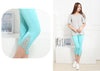 Hot Womens Crop 3/4 Length Leggings Clothes Capri Cropped Lace Summer Modal High Quality pants