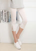 Hot Womens Crop 3/4 Length Leggings Clothes Capri Cropped Lace Summer Modal High Quality pants