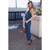 Hot fashion womens jumpsuits denim blue Summer solid sleeveless straps bandage jumpsuits rompers harem long pants overalls 2022