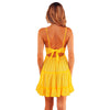 Hot sell women lace dress 2022 summer boho casual mini dress spaghetti strap V Neck backless bandage Ruffles vestidos sweet Girl