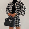 Houndstooth 2 Piece Set Cardigan and Skirt 2 Piece Outfits for Women Skirt and Top Sexy Two Piece Outfits