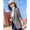 Houndstooth Blazer Women Spring And Autumn 2023 Casual  ladies Woolen Suit Jacket Female Design Sense CardigaElegant Blouser