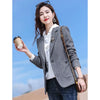 Houndstooth Blazer Women Spring And Autumn 2023 Casual  ladies Woolen Suit Jacket Female Design Sense CardigaElegant Blouser