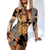 Houndstooth Bodycon Dress Woman Long Sleeve Party Autumn Winter Dress 2022 Sheath Sexy Club V-Neck Female Dresses for Women 2022