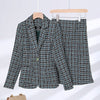 Houndstooth Suits Women 2023 Autumn Temperament Business Slim Blazer And Skirt Office Ladies Work Wear