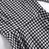 Houndstooth Swing Women's Dress Office OL Retro Vintage Hepburn Robe Winter Peter Pan Collar Retro Tunic Midi Party Dresses 50s