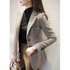 Houndstooth Woolen Suit Jacket Women's Mid-Long Slim Temperament Suit Jackets Female Biazer Femme Elegant Mujer Blousers 790