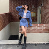 Houndstooth sweet and spicy fried street suit autumn Korean version 2022 design loose short long-sleeved jacket women