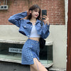 Houndstooth sweet and spicy fried street suit autumn Korean version 2022 design loose short long-sleeved jacket women