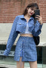 Houndstooth sweet and spicy fried street suit autumn Korean version 2022 design loose short long-sleeved jacket women