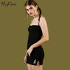 cotton spaghetti straps slash neck Embroidery split sexy bodycon dresses 2022 summer women fashion party mini dresses