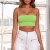 cotton spaghetti straps slash neck sexy crop tops 2022 summer women fashion camis