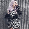 patchwork black and white plaid backless sexy high waist shoulder straps dresses 2022 summer women fashion dress