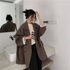 HziriP 2022 Plus Size Tops Retro Loose Coats Casual OL Autumn Office Lady Blazers Solid Vintage Full Sleeves Jackets
