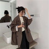 HziriP 2022 Plus Size Tops Retro Loose Coats Casual OL Autumn Office Lady Blazers Solid Vintage Full Sleeves Jackets