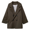 HziriP 2022 Plus Size Tops Retro Loose Coats Casual OL Autumn Office Lady Blazers Solid Vintage Full Sleeves Jackets