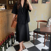 HziriP 2022 Stylish Cotton Linen Retro Women Summer Chic Elegant Blazers+ High Waist Loose Casual Skirts Suits 2 Piece Sets