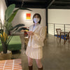 HziriP Autumn 2 Piece Sets Pleated Mini Skirts Sexy Solid Streetwear Slim Blazers All Match Vintage Stylish Slim Plus Suits